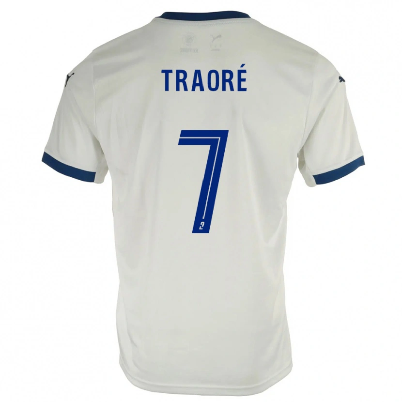 Danxen Women Ibrahim Traoré #7 White Blue Away Jersey 2025/26 T-Shirt