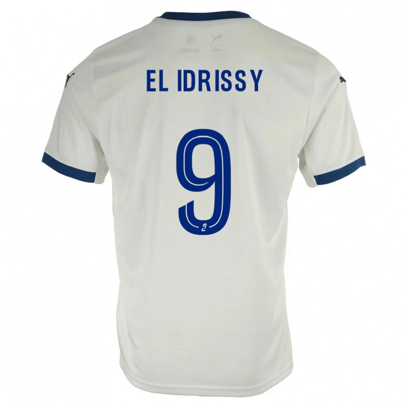 Danxen Women Mounaïm El Idrissy #9 White Blue Away Jersey 2025/26 T-Shirt