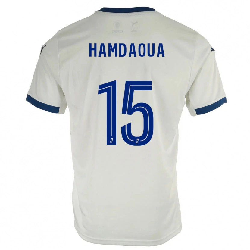 Danxen Women Noham Hamdaoua #15 White Blue Away Jersey 2025/26 T-Shirt