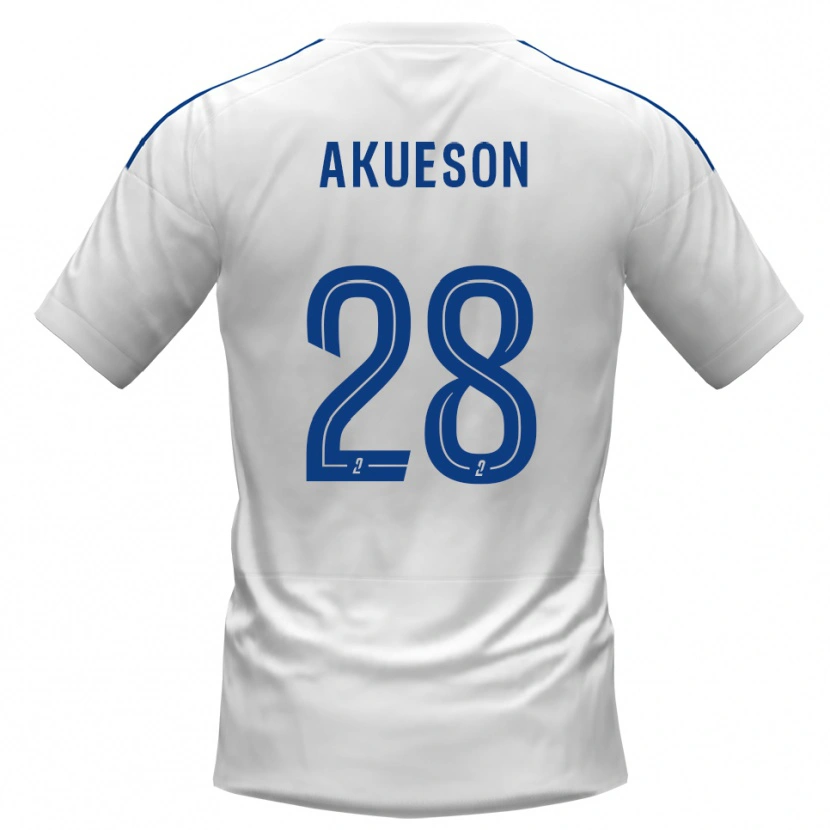 Danxen Women Gustave Akueson #28 White Blue Away Jersey 2025/26 T-Shirt