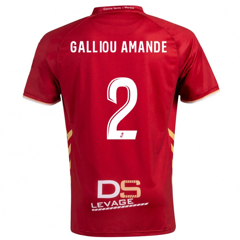 Danxen Women Noa Galliou Amande #2 Burgundy Gold Away Jersey 2025/26 T-Shirt