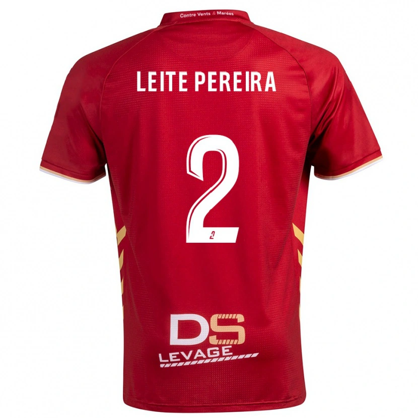 Danxen Women Matéo Leite Pereira #2 Burgundy Gold Away Jersey 2025/26 T-Shirt