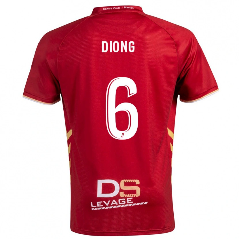 Danxen Women Pape Diong #6 Burgundy Gold Away Jersey 2025/26 T-Shirt
