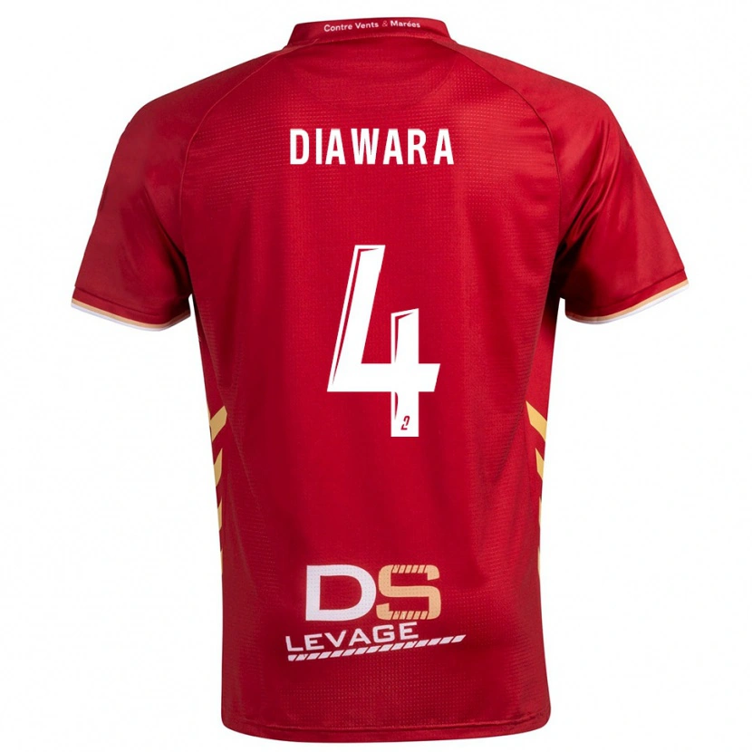 Danxen Women Sékhou Diawara #4 Burgundy Gold Away Jersey 2025/26 T-Shirt