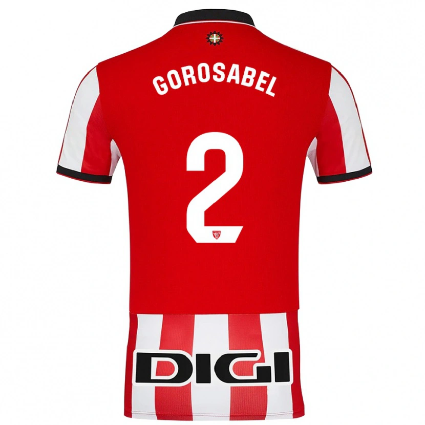 Danxen Kid Andoni Gorosabel #2 Red White Home Jersey 2025/26 T-Shirt