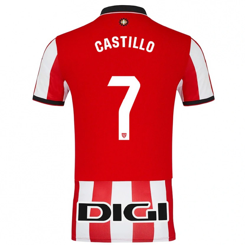 Danxen Kid Unai Castillo #7 Red White Home Jersey 2025/26 T-Shirt