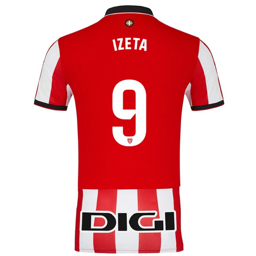 Danxen Kid Urko Izeta #9 Red White Home Jersey 2025/26 T-Shirt