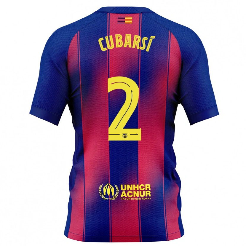 Danxen Kid Pau Cubarsí #2 Blue Red Home Jersey 2025/26 T-Shirt