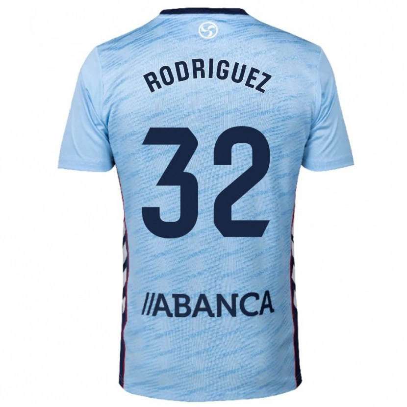Danxen Kid Javi Rodríguez #32 Sky Blue Red Home Jersey 2025/26 T-Shirt