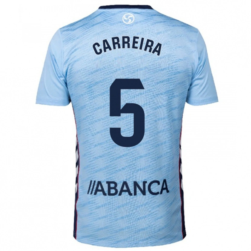 Danxen Kid Sergio Carreira #5 Sky Blue Red Home Jersey 2025/26 T-Shirt
