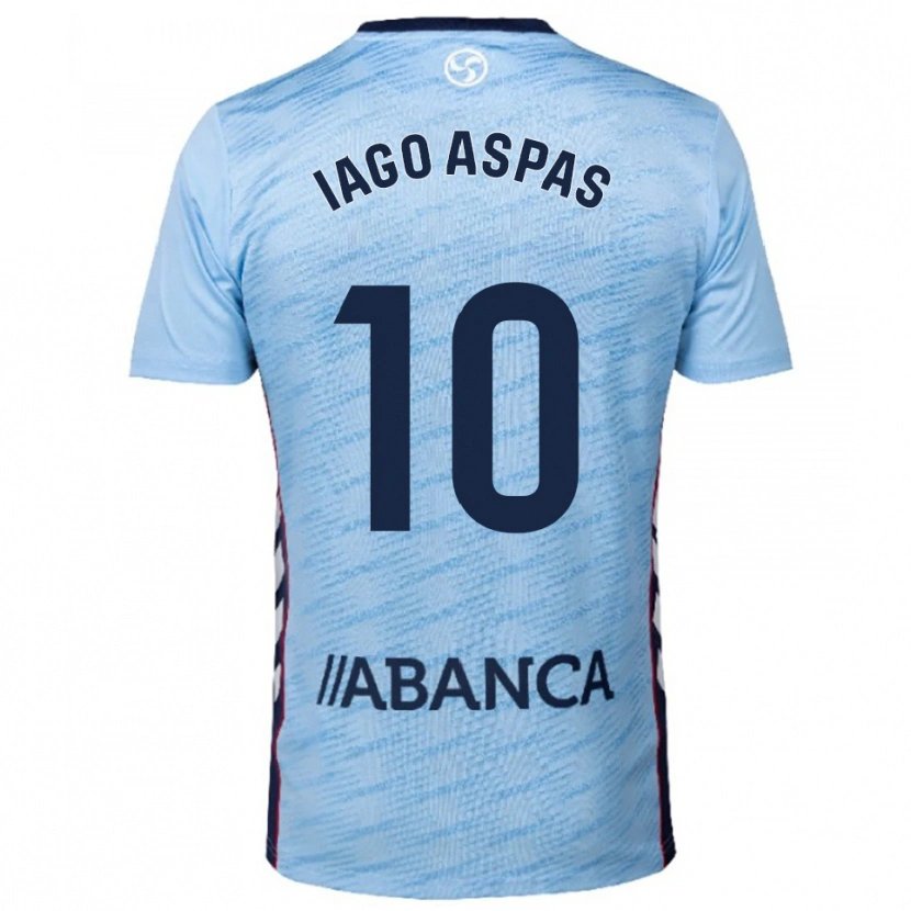 Danxen Kid Iago Aspas #10 Sky Blue Red Home Jersey 2025/26 T-Shirt