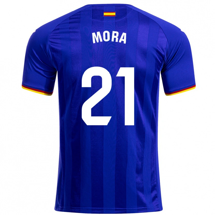 Danxen Kid Adrià Mora #21 Blue Red Yellow Home Jersey 2025/26 T-Shirt