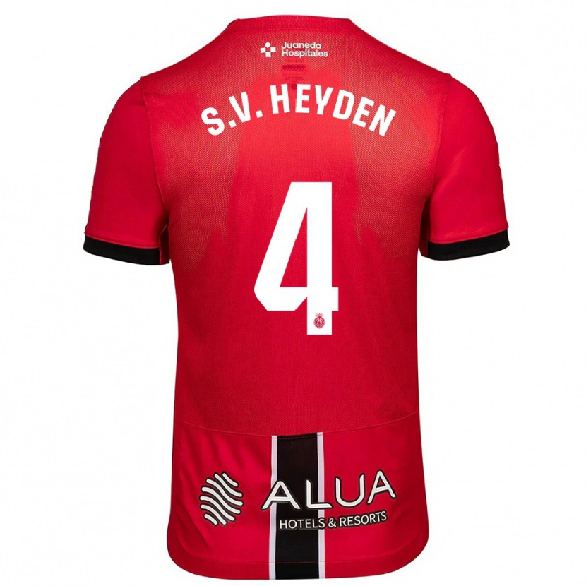 Danxen Kid Siebe Van Der Heyden #4 Red Black Home Jersey 2025/26 T-Shirt