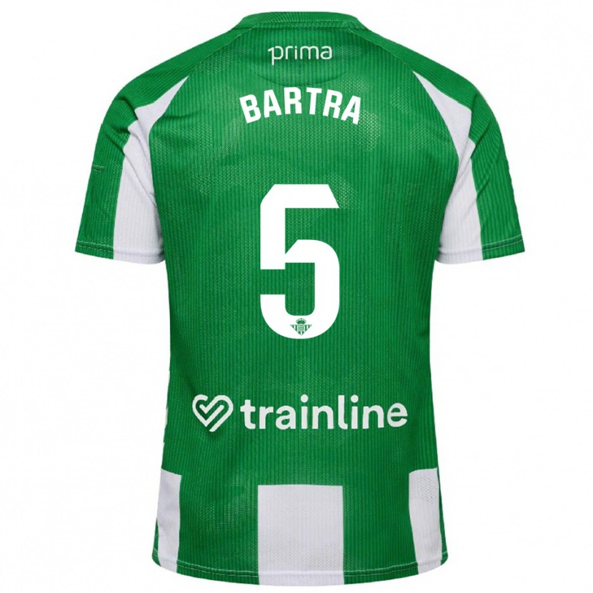 Danxen Kid Marc Bartra #5 Green White Home Jersey 2025/26 T-Shirt