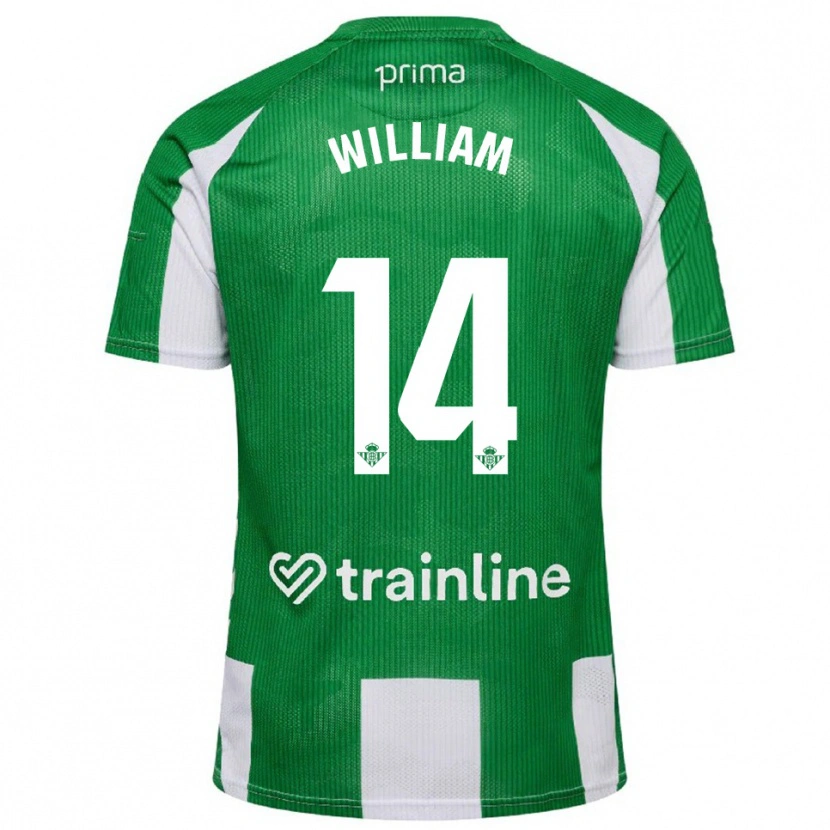 Danxen Kid William Carvalho #14 Green White Home Jersey 2025/26 T-Shirt