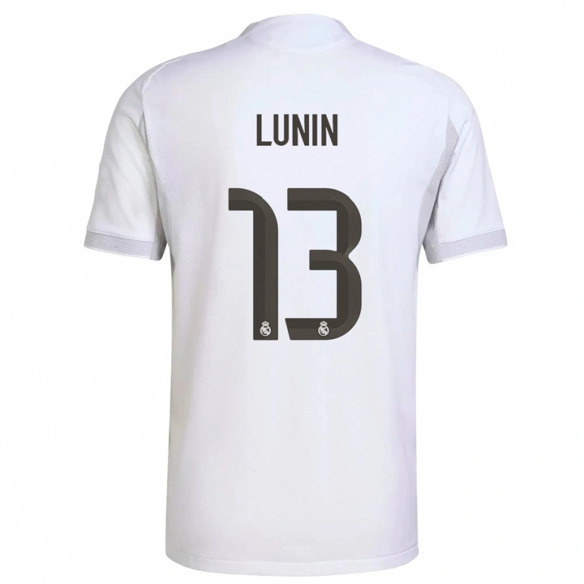 Danxen Kid Andriy Lunin #13 White Yellow Home Jersey 2025/26 T-Shirt