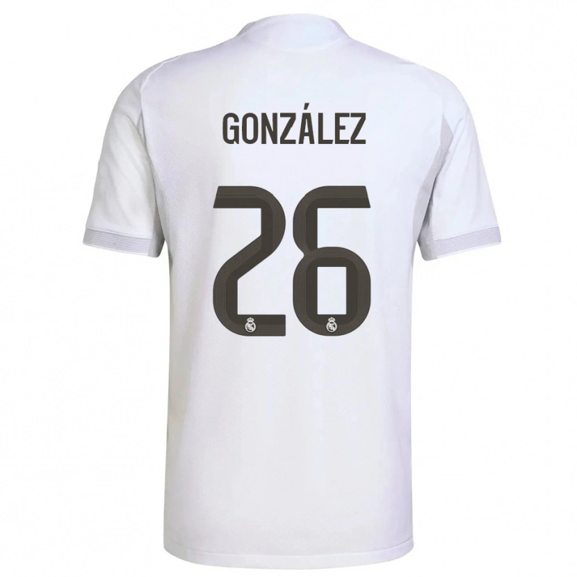 Danxen Kid Fran González #26 White Yellow Home Jersey 2025/26 T-Shirt