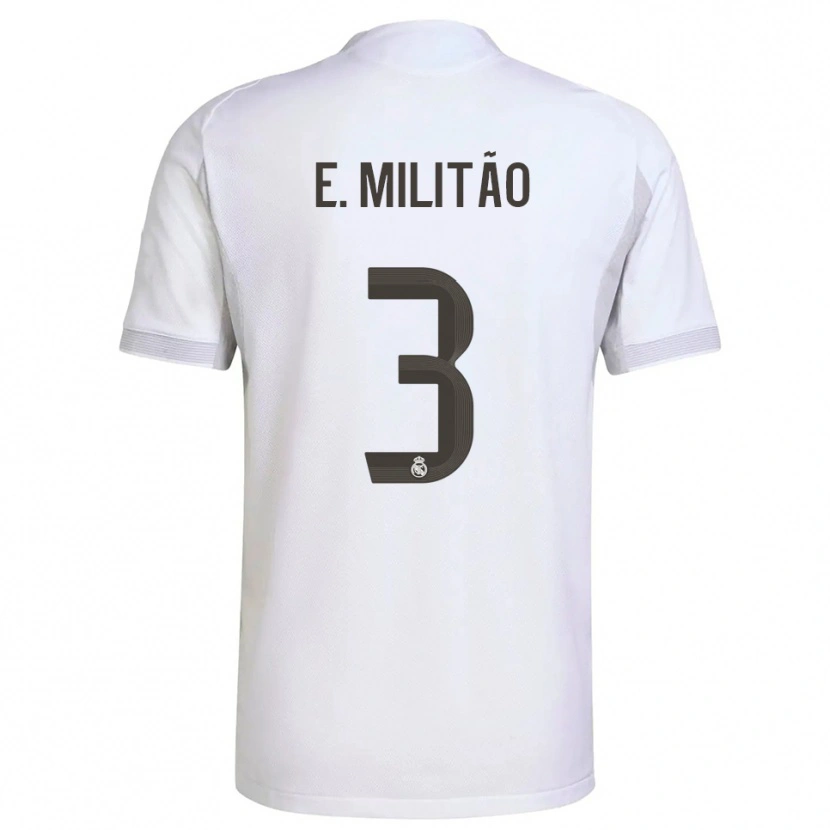 Danxen Kid Éder Militão #3 White Yellow Home Jersey 2025/26 T-Shirt