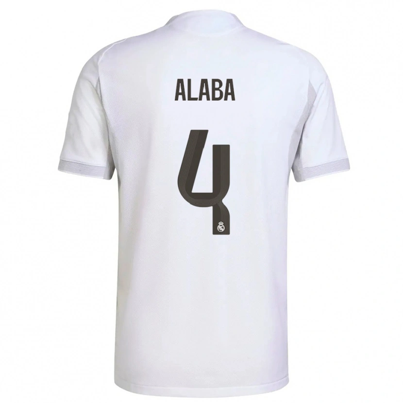 Danxen Kid David Alaba #4 White Yellow Home Jersey 2025/26 T-Shirt