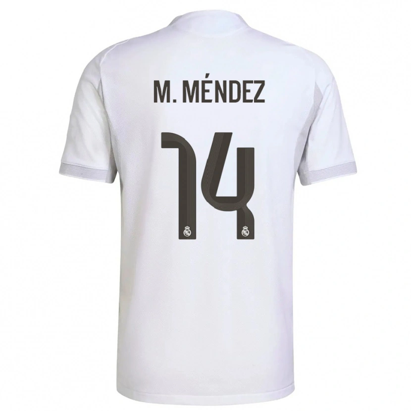 Danxen Kid María Méndez #14 White Yellow Home Jersey 2025/26 T-Shirt