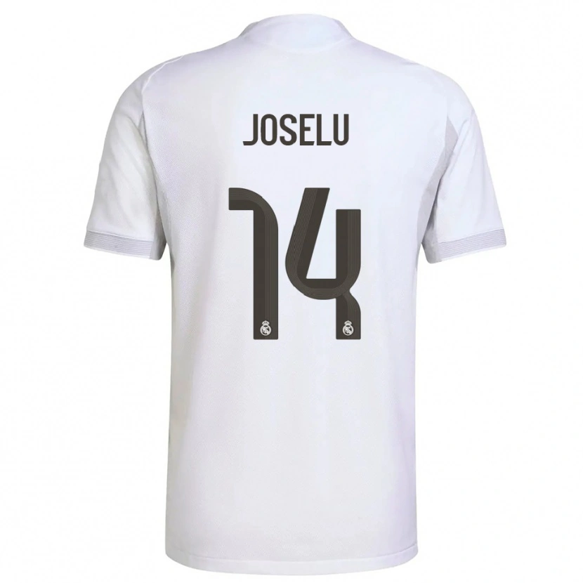 Danxen Kid Joselu #14 White Yellow Home Jersey 2025/26 T-Shirt