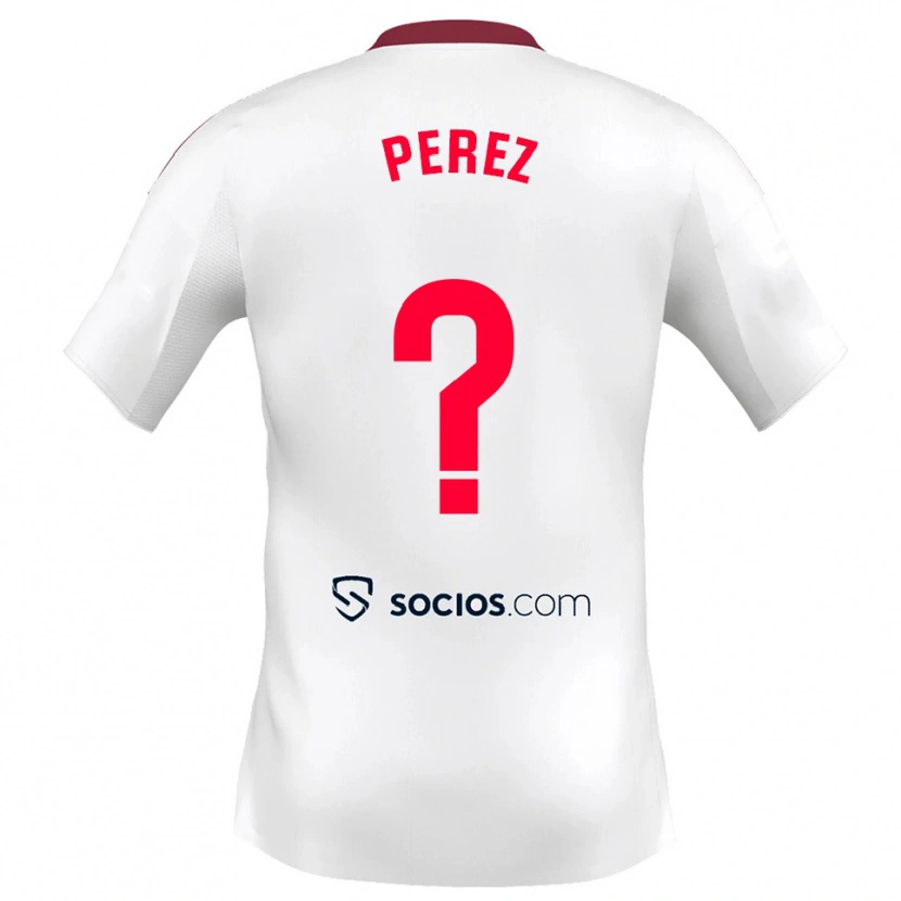 Danxen Kid Adrián Pérez #0 White Red Home Jersey 2025/26 T-Shirt