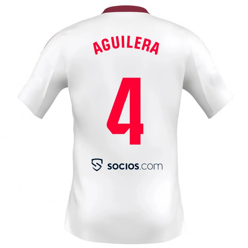 Danxen Kid Juanan Aguilera #4 White Red Home Jersey 2025/26 T-Shirt