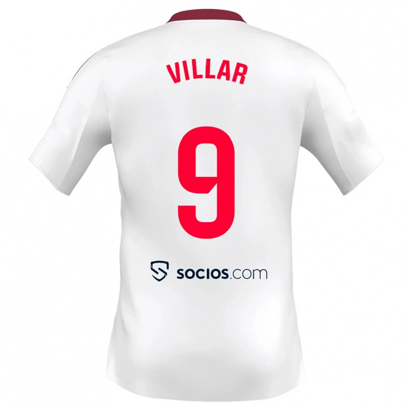 Danxen Kid Iker Villar #9 White Red Home Jersey 2025/26 T-Shirt
