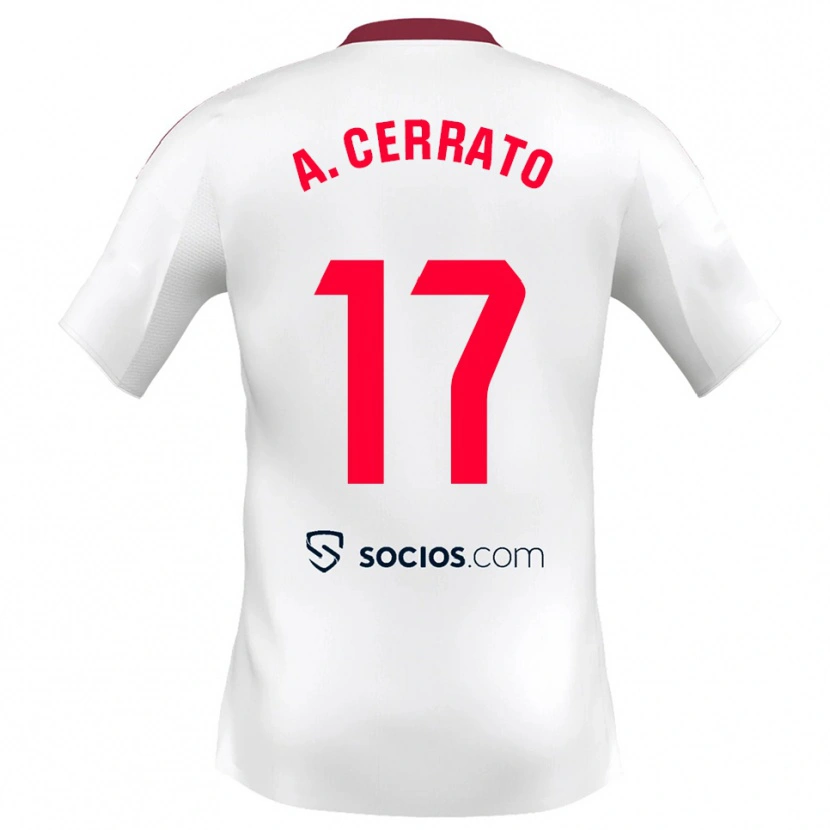 Danxen Kid Alba Cerrato Izquierdo #17 White Red Home Jersey 2025/26 T-Shirt