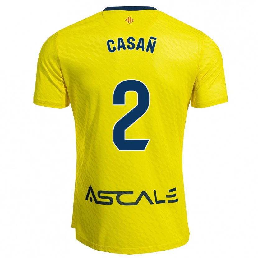 Danxen Kid Jorge Casañ #2 Yellow Navy Home Jersey 2025/26 T-Shirt