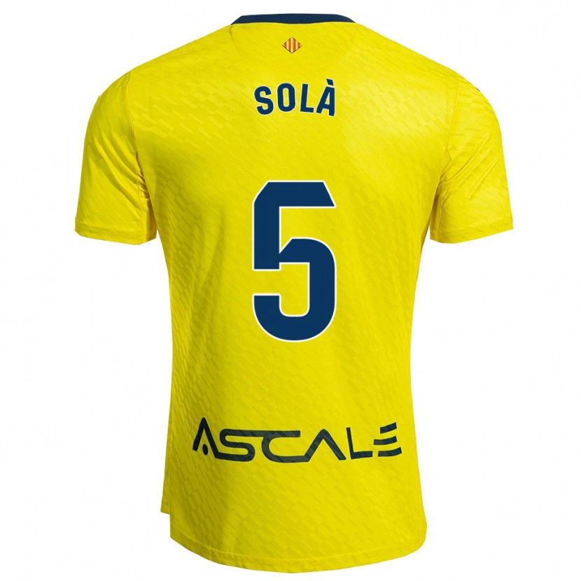 Danxen Kid Arnau Solà #5 Yellow Navy Home Jersey 2025/26 T-Shirt