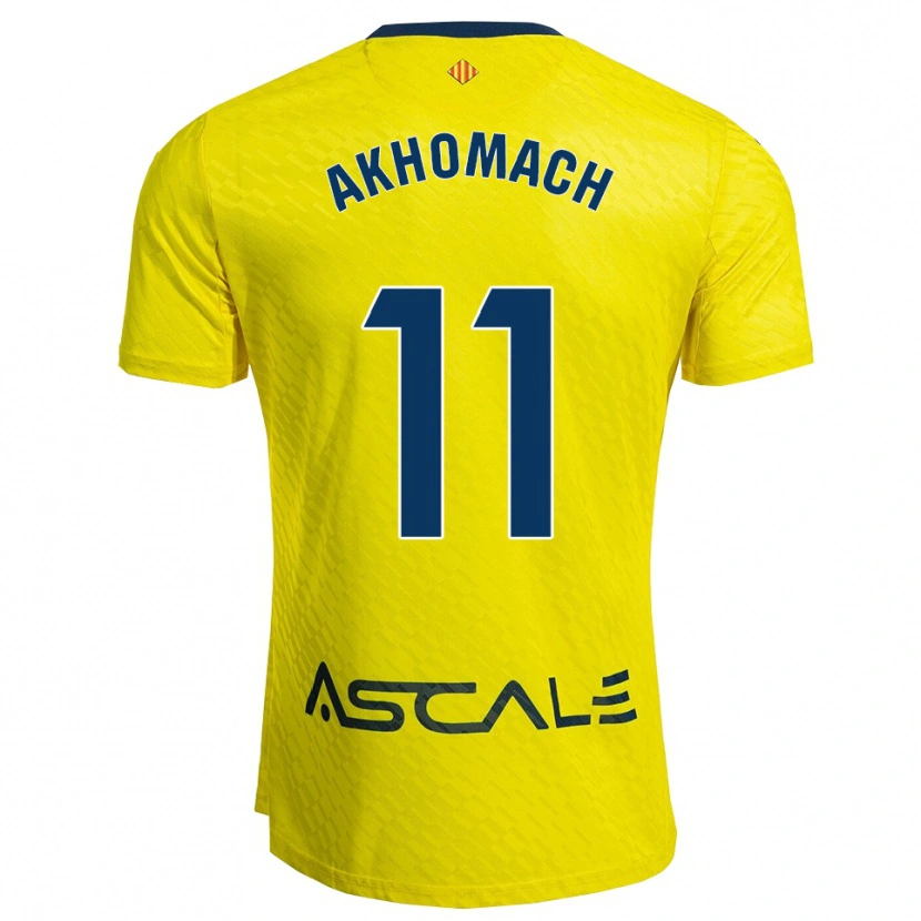 Danxen Kid Ilias Akhomach #11 Yellow Navy Home Jersey 2025/26 T-Shirt