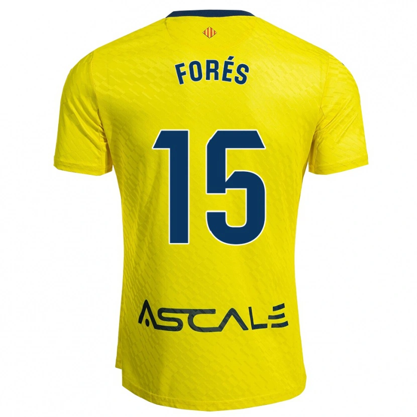 Danxen Kid Arnau Forés #15 Yellow Navy Home Jersey 2025/26 T-Shirt