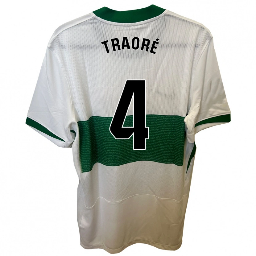 Danxen Kid Bakary Traoré #4 White Green Home Jersey 2025/26 T-Shirt