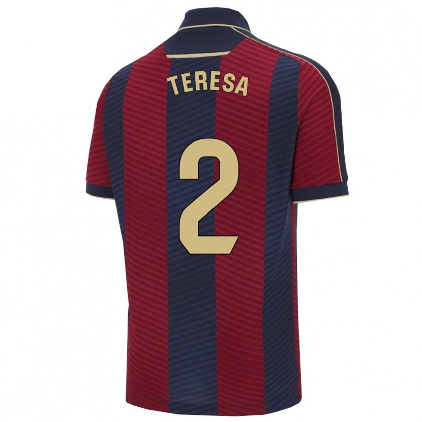 Danxen Kid Teresa Mérida #2 Red Navy Home Jersey 2025/26 T-Shirt