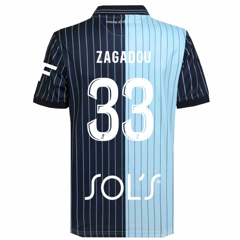 Danxen Kid Stephan Zagadou #33 Navy Sky Blue Home Jersey 2025/26 T-Shirt