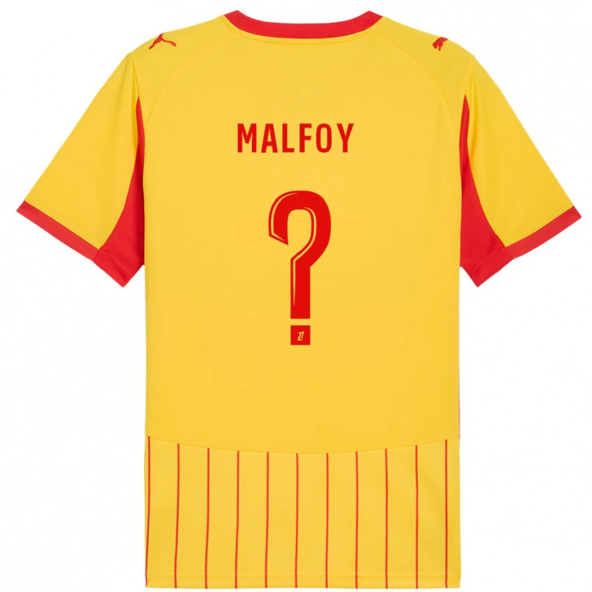 Danxen Kid Lucas Malfoy #0 Yellow Red Home Jersey 2025/26 T-Shirt