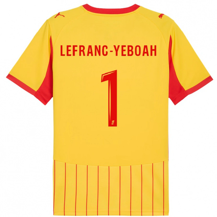 Danxen Kid Daïvy Lefranc-Yeboah #1 Yellow Red Home Jersey 2025/26 T-Shirt