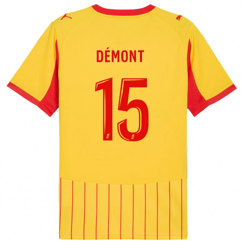 Danxen Kid Ange Démont #15 Yellow Red Home Jersey 2025/26 T-Shirt