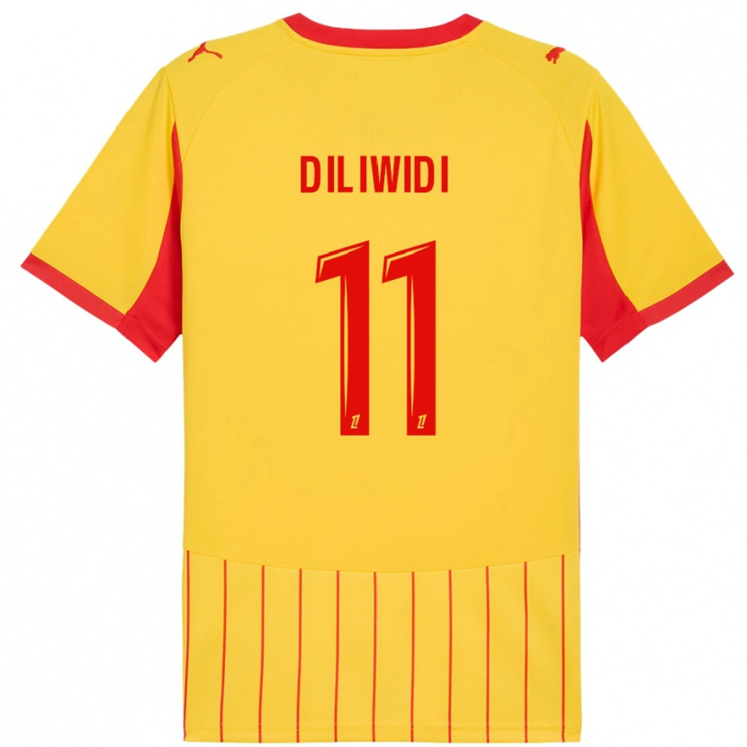 Danxen Kid Kembo Diliwidi #11 Yellow Red Home Jersey 2025/26 T-Shirt