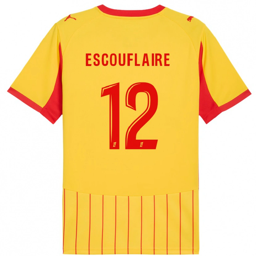 Danxen Kid Mattéo Escouflaire #12 Yellow Red Home Jersey 2025/26 T-Shirt