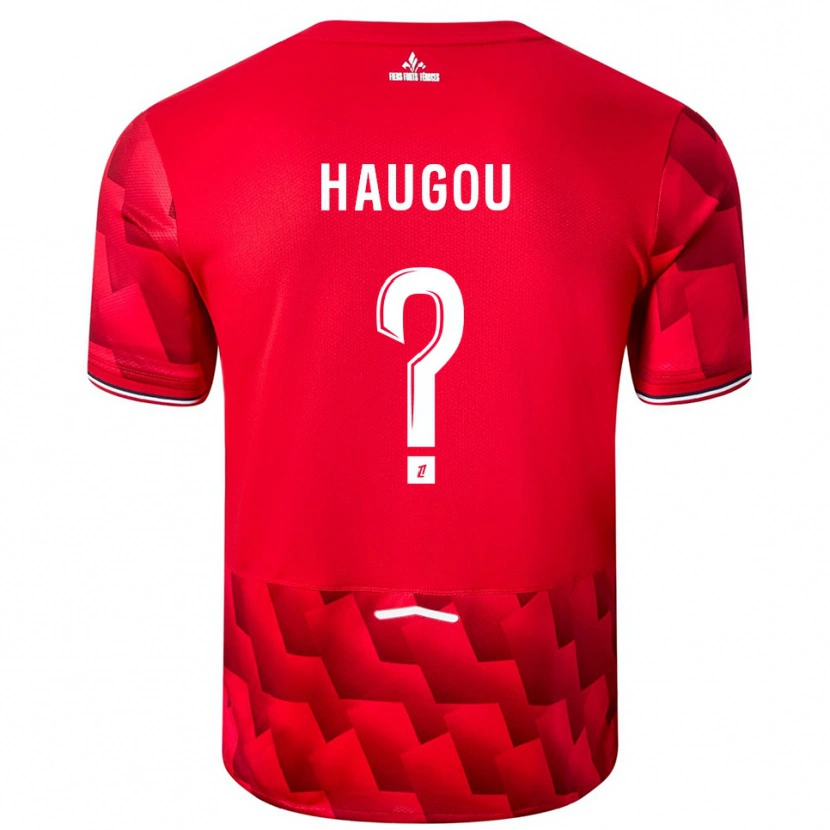 Danxen Kid Pauline Haugou #0 Red White Home Jersey 2025/26 T-Shirt