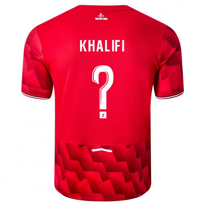 Danxen Kid Yassine Khalifi #0 Red White Home Jersey 2025/26 T-Shirt