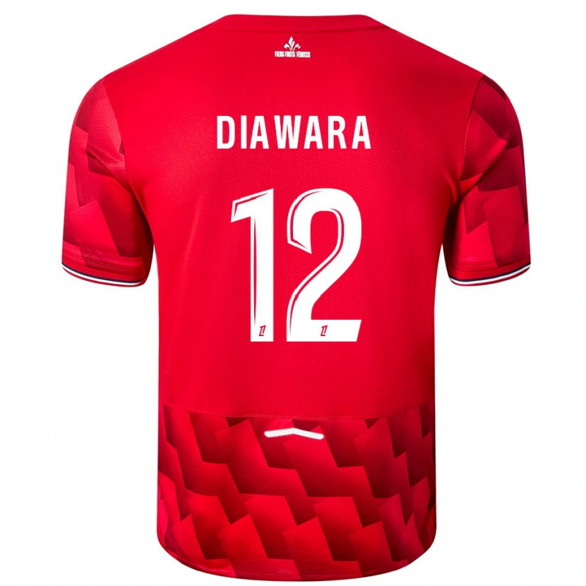 Danxen Kid Bakari Diawara #12 Red White Home Jersey 2025/26 T-Shirt