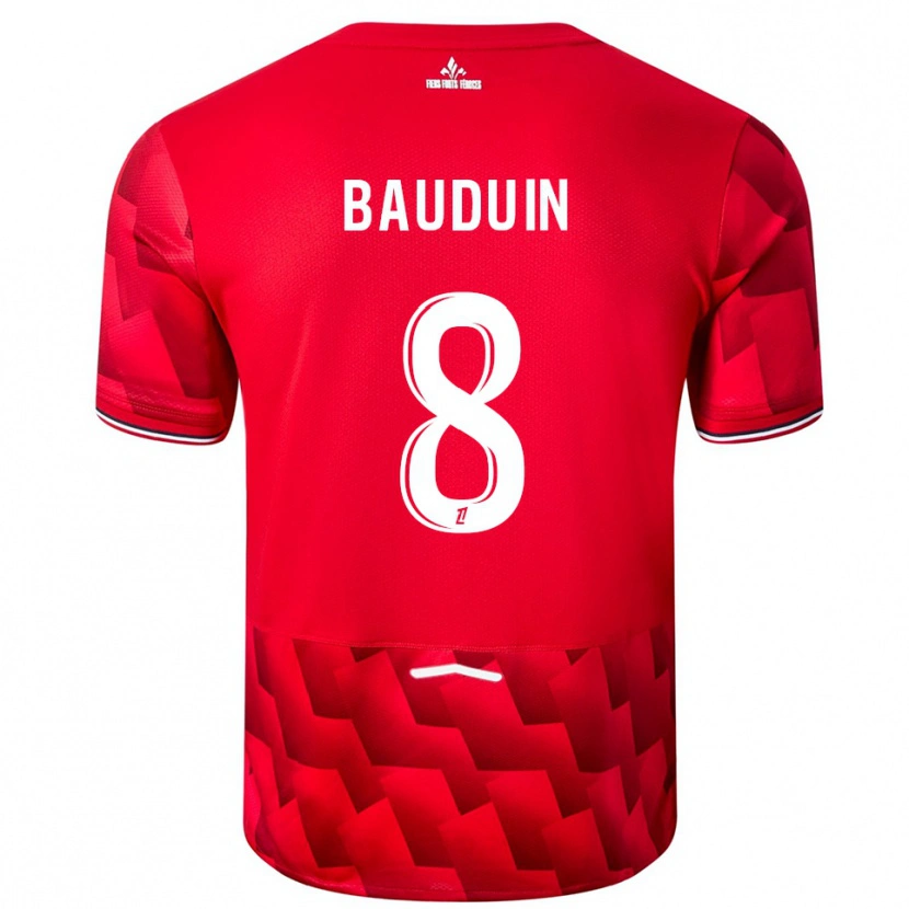 Danxen Kid Justine Bauduin #8 Red White Home Jersey 2025/26 T-Shirt