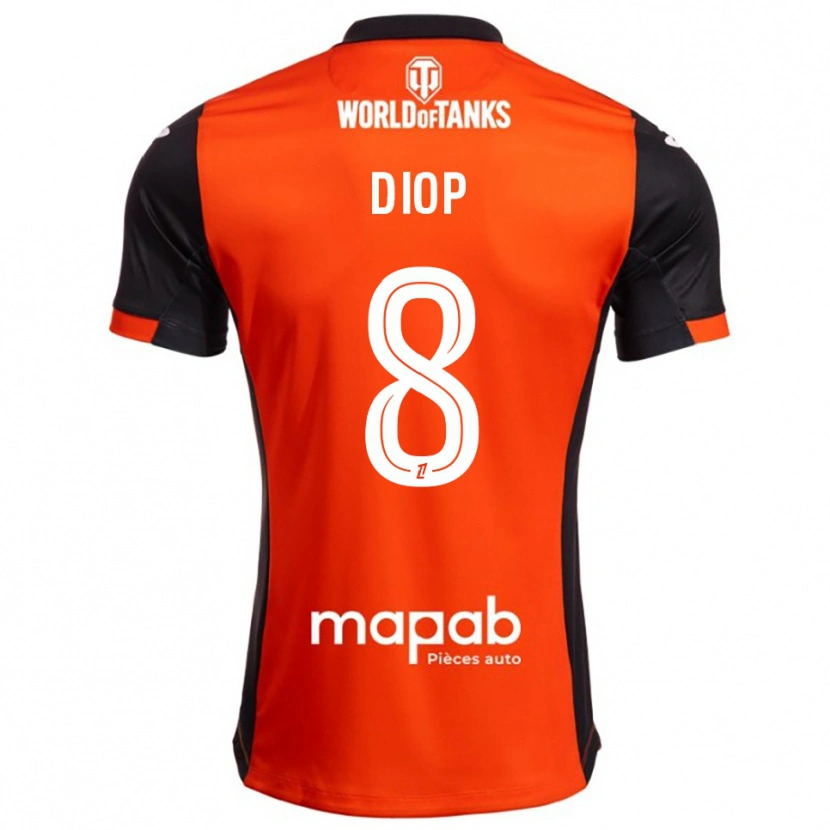 Danxen Kid Samba Diop #8 Black Orange Home Jersey 2025/26 T-Shirt