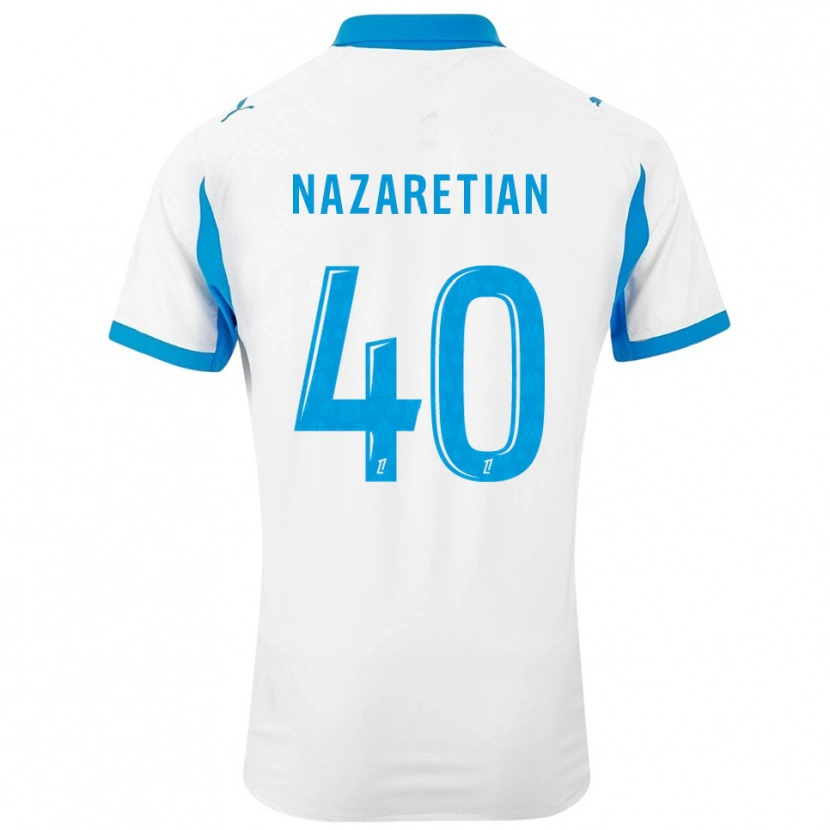 Danxen Kid Manuel Nazaretian #40 White Sky Blue Home Jersey 2025/26 T-Shirt