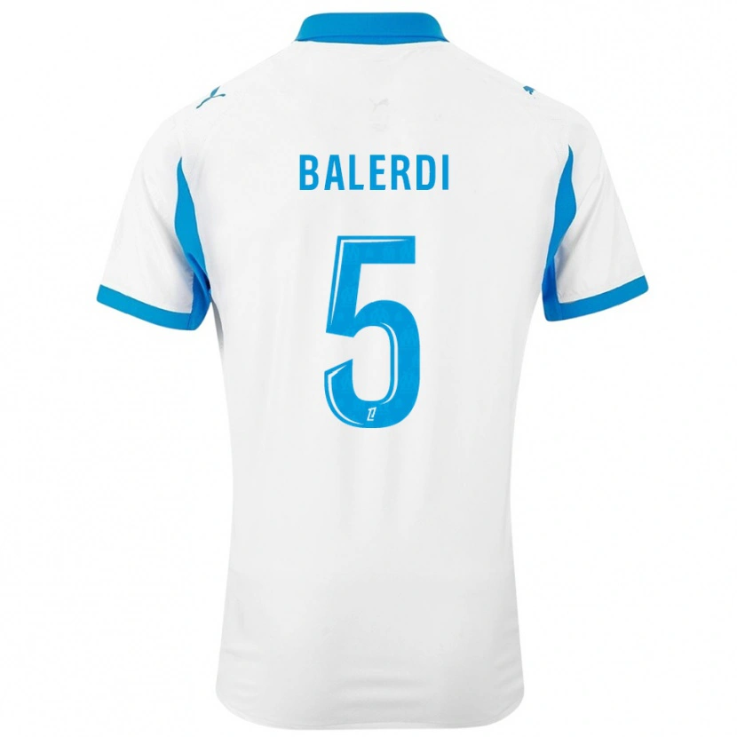 Danxen Kid Leonardo Balerdi #5 White Sky Blue Home Jersey 2025/26 T-Shirt