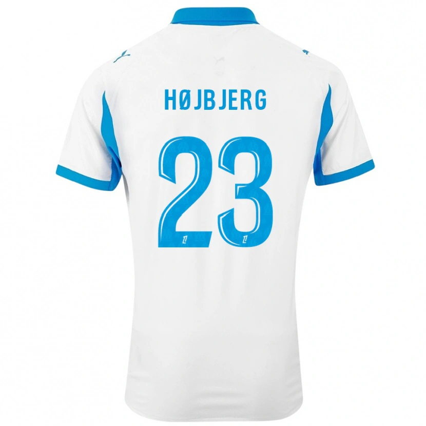 Danxen Kid Pierre-Emile Højbjerg #23 White Sky Blue Home Jersey 2025/26 T-Shirt