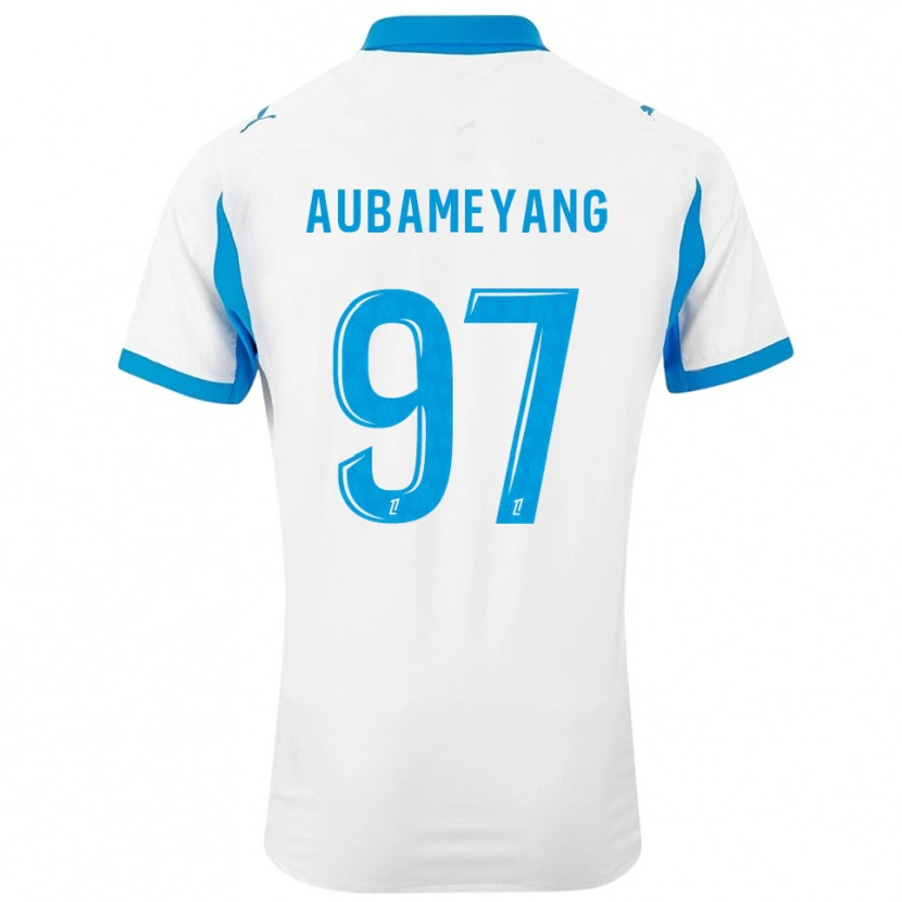 Danxen Kid Pierre-Emerick Aubameyang #97 White Sky Blue Home Jersey 2025/26 T-Shirt